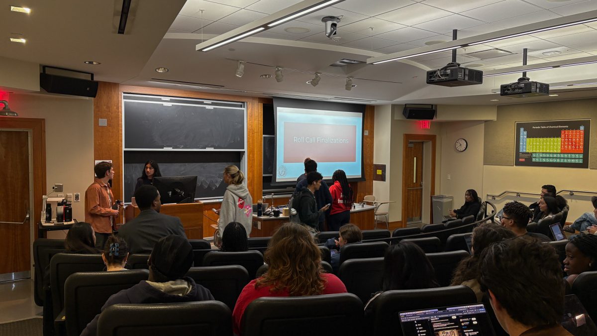 BU Student Government takes attendance at their weekly meeting. StuGov held their first Town Hall meeting Monday evening.