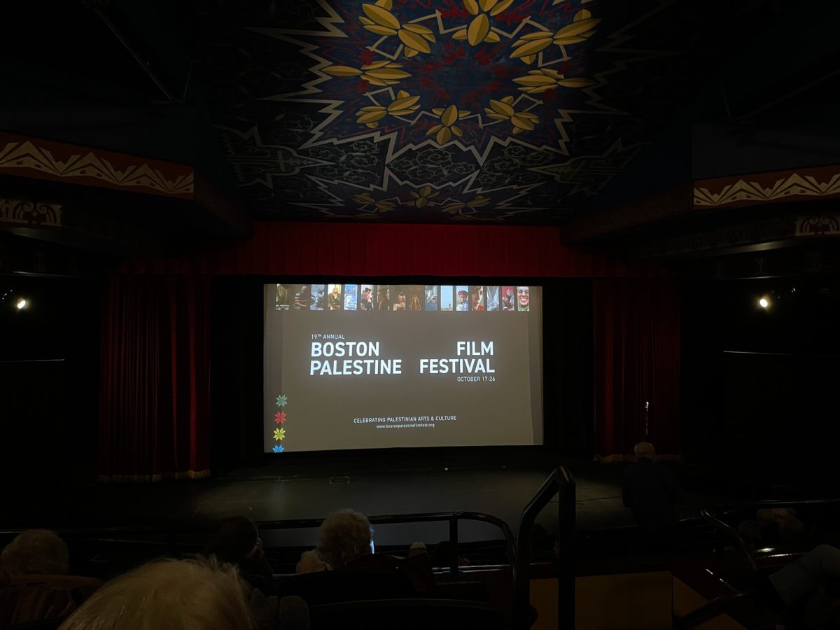 Spectators in the audience for the 19th annual Boston Palestinian Film Festival, hosted by the Museum of Fine Arts. The festival features stories across the sea, aiming to unite Palestinian Americans and educate local communities about history and culture. 
