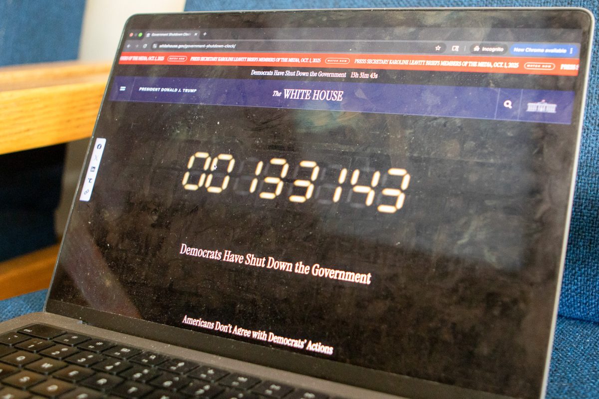 White House government shutdown clock. The government shutdown Tuesday, and the Trump administration’s webpage features the phrase “Americans Don’t Agree with Democrats’ Actions. 