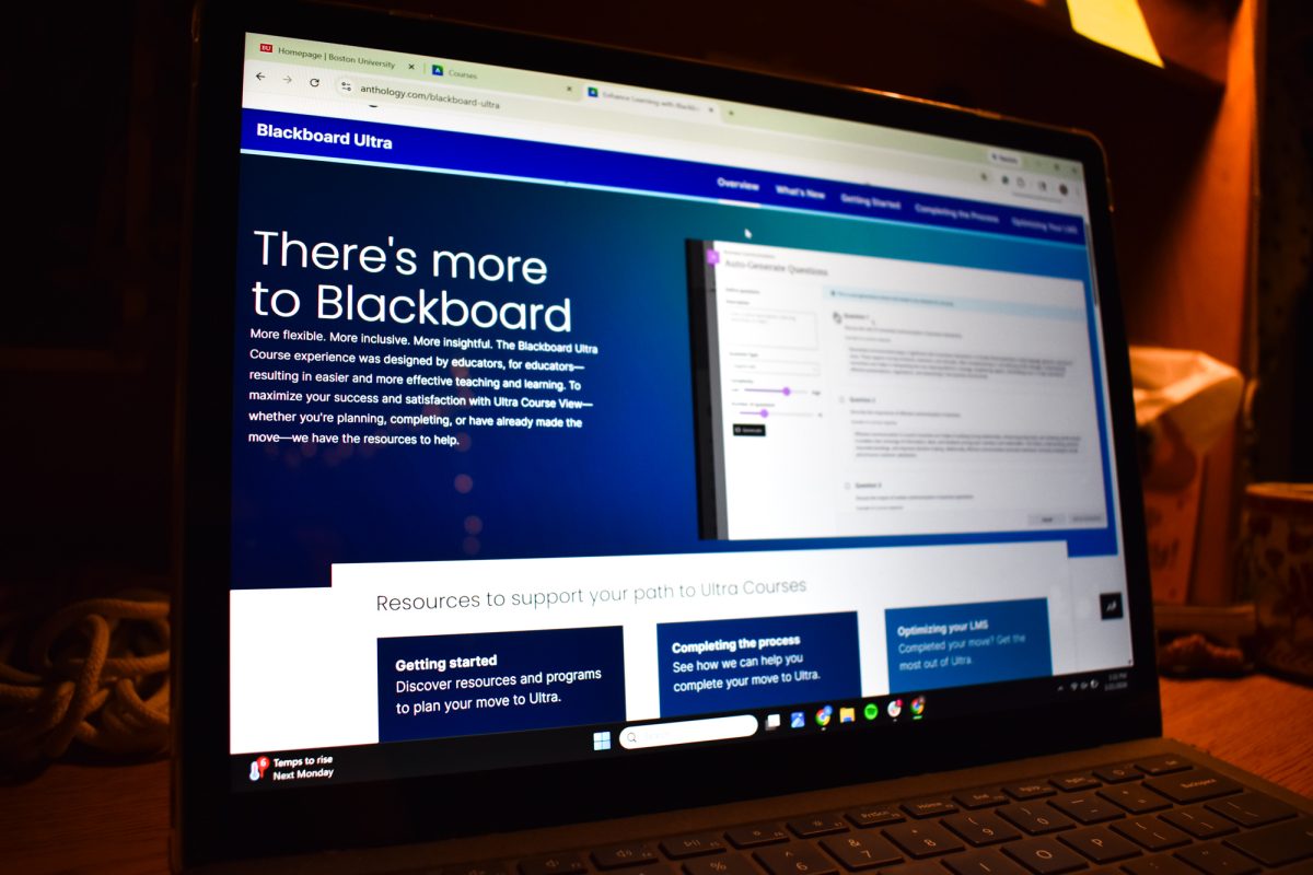 The homepage of the new version of BU’s primary learning management system Blackboard, Blackboard Ultra. BU announced professors will be required to switch their courses to Ultra by 2027.