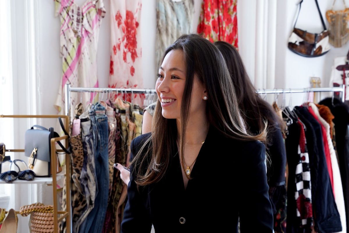 Questrom School of Business senior Hana Elster, founder of the vintage fashion platform VYA. The site launched three months ago, offering a tailored experience for vintage sellers. 