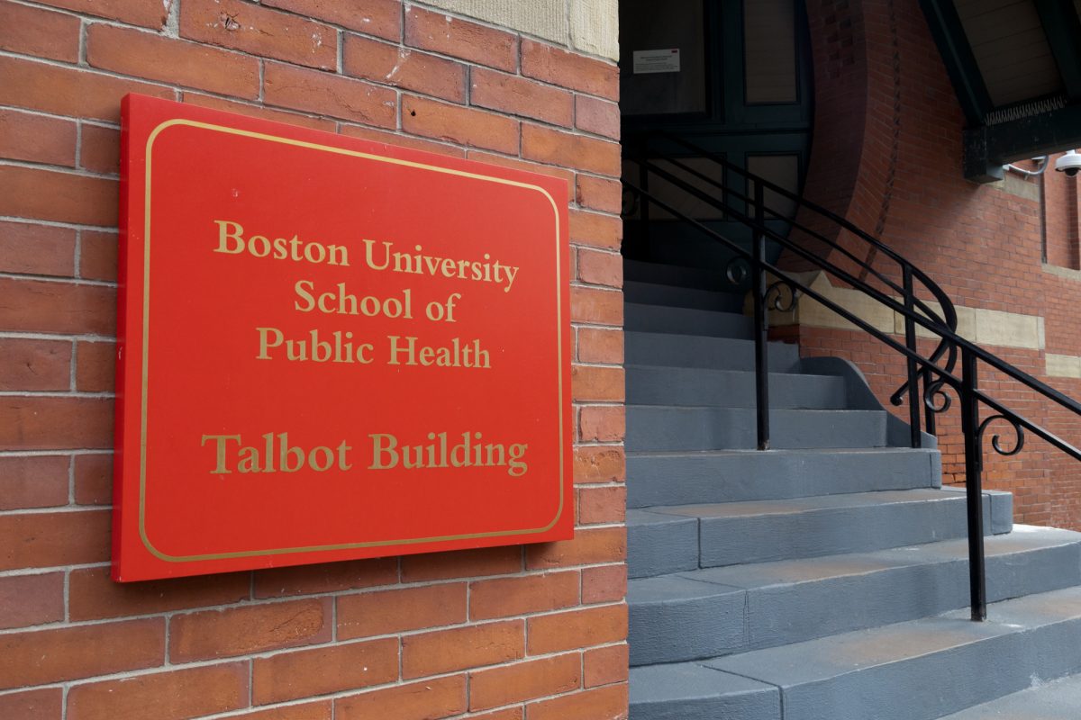 The steps of the Talbot Building at the School of Public Health. Living in a redlined area is associated with infertility, two Boston University School of Public Health studies show.