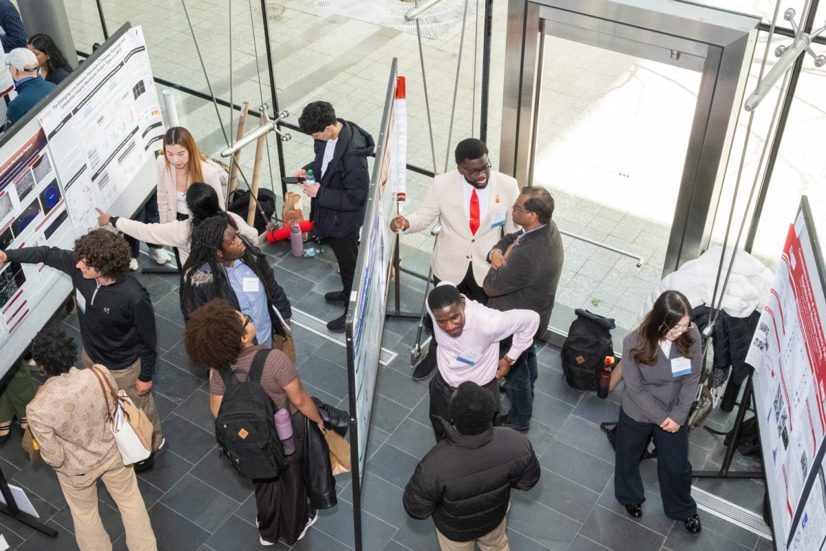 Students present their research. Harvard Medical School hosted the 24th annual New England Science Symposium on March 28, where undergraduate and graduate students from around the country presented and exchanged ideas.