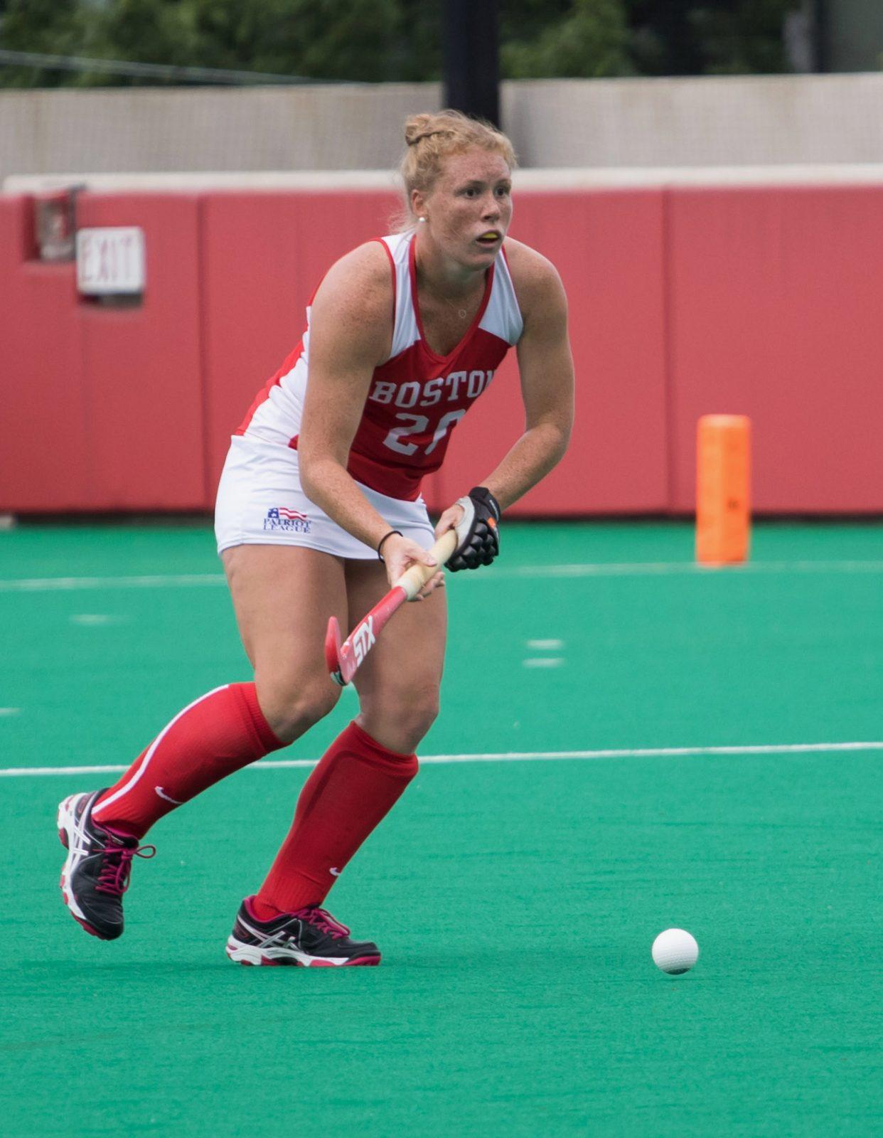 Senior Ally Hammel posted one assist and three shots over the weekend in the series against American University and Penn State. PHOTO BY JUSTIN HAWK/ DFP FILE PHOTO
