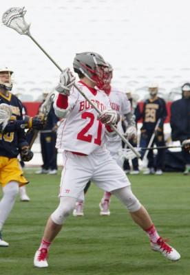 Junior midfielder Greg Wozniak is one of BU's best long-stick middies. PHOTO BY ALEXANDRA WIMLEY/DFP FILE PHOTO