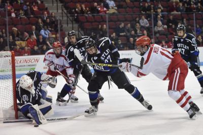 Senior Mike Moran scored his first goal of the season in Friday's win against Maine. PHOTO BY MADDIE MALHOTRA/DFP FILE PHOTO