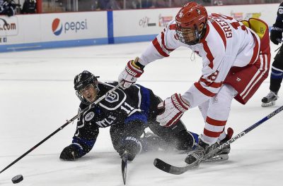 Greenway was a four-time Hockey East Top Performer in his freshman campaign. PHOTO BY MADDIE MALHOTRA/ DAILY FREE PRESS STAFF 