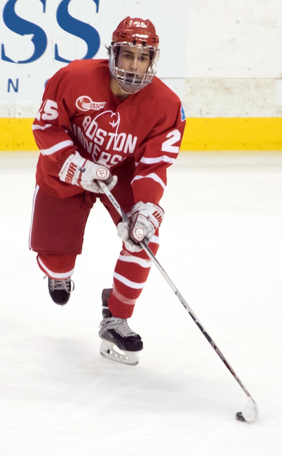 Brandon Fortunato had a season-best four shots on goal against Merrimack on Friday. PHOTO BY JUSTIN HAWK/DAILY FREE PRESS FILE PHOTO
