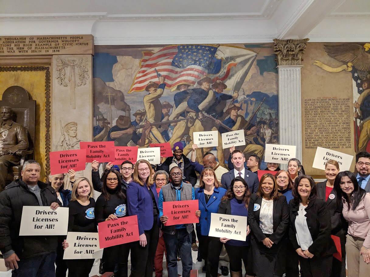 The “Work and Family Mobility Act,” introduced on Beacon Hill last week, would allow undocumented immigrants residing in the Commonwealth to get a standard driver’s license. COURTESY OF 32BJ SEIU