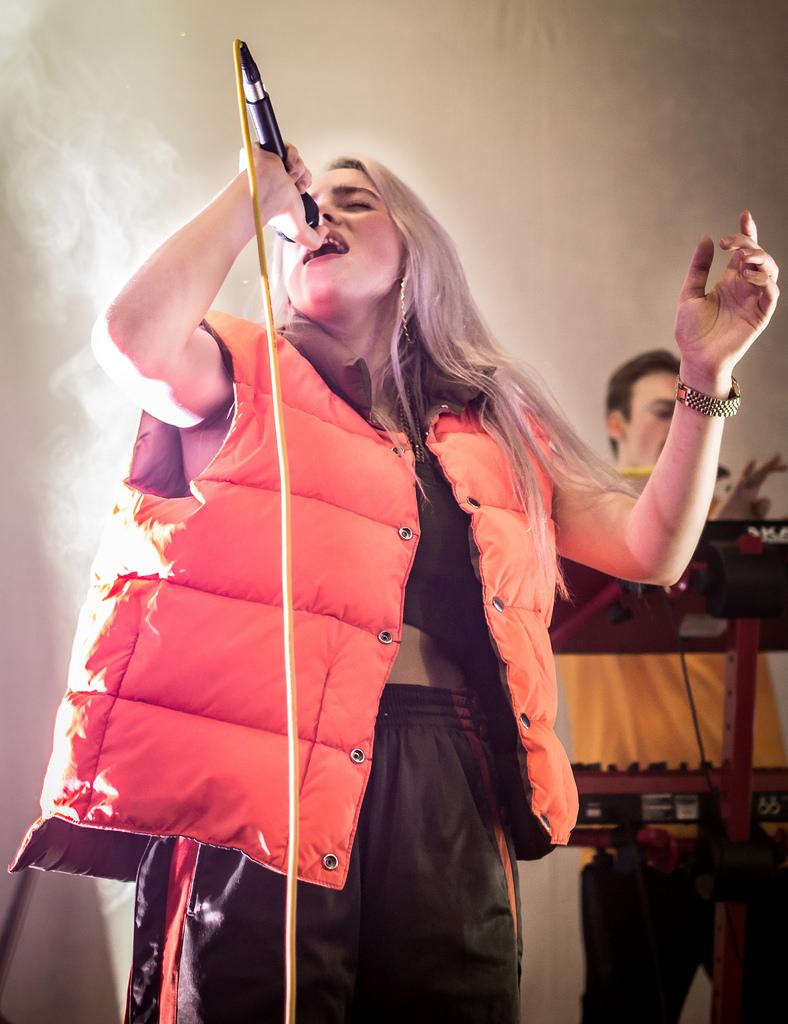Billie Eilish performs at The Hi Hat, a venue in Los Angeles’ Highland Park neighborhood, in August 2017. FLICKR