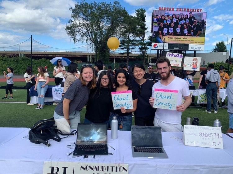boston university choral society at splash on nickerson field