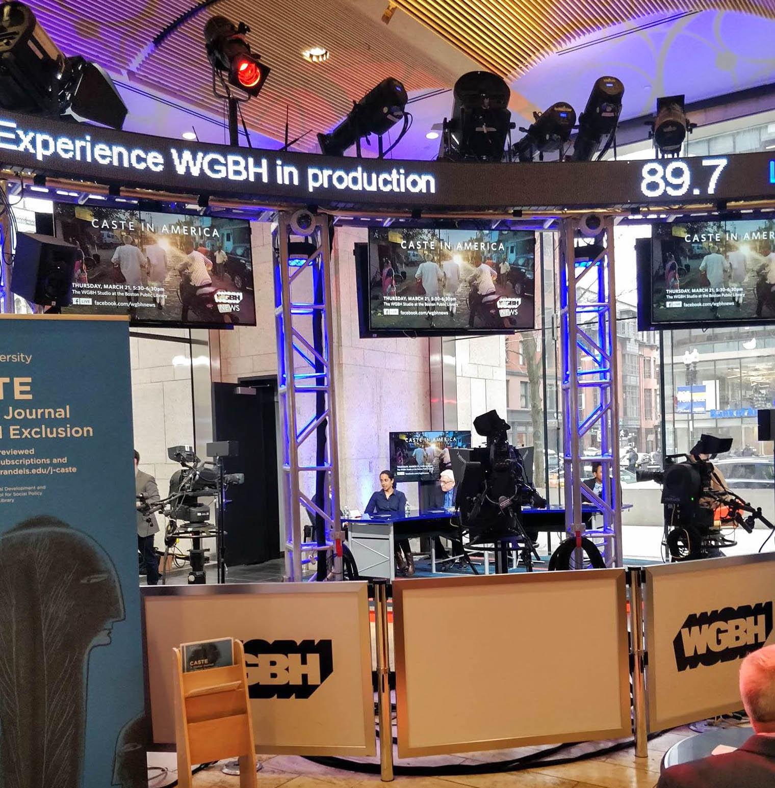 WGBH journalist Phillip Martin spoke on a panel Thursday in the WGBH Studio in the Boston Public Library on discrimination Indian immigrants face in the United States. ADITYA JAIN/ DFP STAFF  
