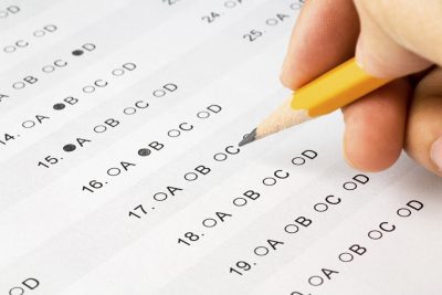 Standardized test answer sheet