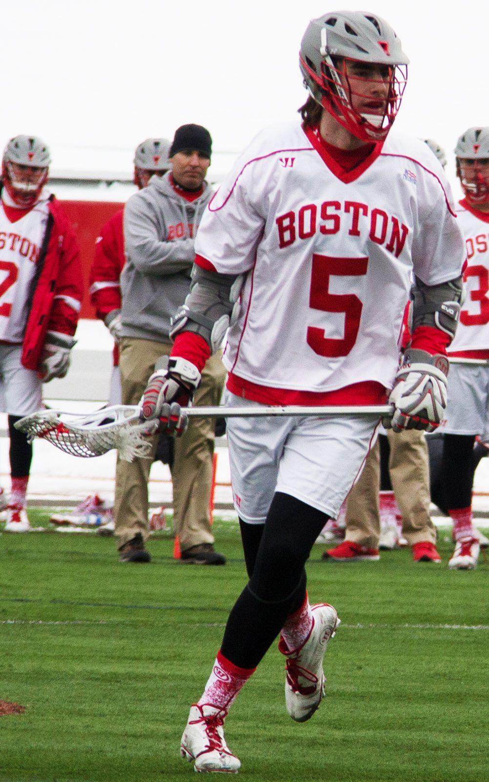 Senior Cal Dearth is one of BU's 17 seniors that has that has been with the program from its inception and is now leading the Terriers to an undefeated start. PHOTO BY ALEXANDRA WIMLEY/ DAILY FREE PRESS STAFF