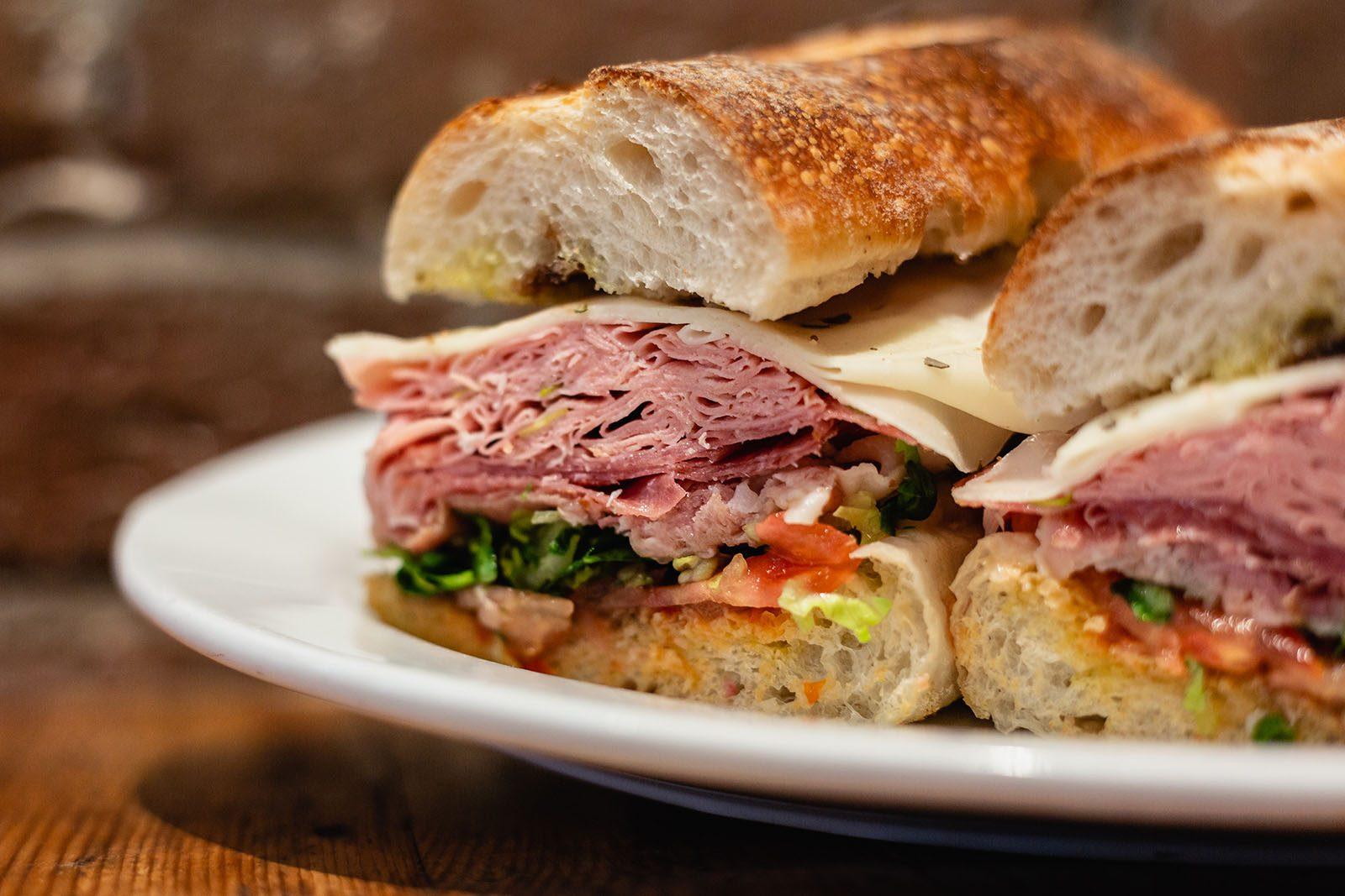 The Italian sub at Monica’s Mercato, one of the few vendors officially announced to be featured in the West End Hub Hall set to open this winter. COURTESY OF DPA COMMUNICATIONS