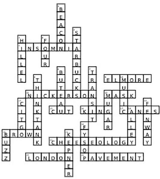 CROSSWORD ANSWERS: "Welcome Home!"