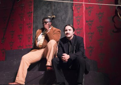 Esiri Madagwa Jr. and Evan Creedon star as Mal and Gomez Addams in Boston University Stage Troupe’s production of “The Addams Family.” PHOTO BY KANKANIT WIRIYASAJJA/ DAILY FREE PRESS STAFF
