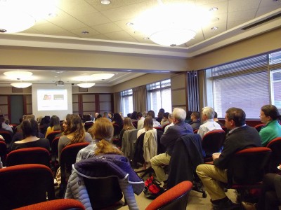 The Crowdfunding at BU information session held in the Questrom School of Business on Wednesday discussed the efforts of BU’s newly launched crowdfunding platform. PHOTO BY ADRIANA DIAZ/ DAILY FREE PRESS STAFF