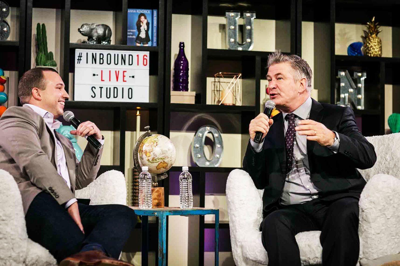 Alec Baldwin delivers the keynote address Friday at HubSpot’s INBOUND event at the Boston Convention and Exhibition Center. PHOTO COURTESY HUBSPOT
