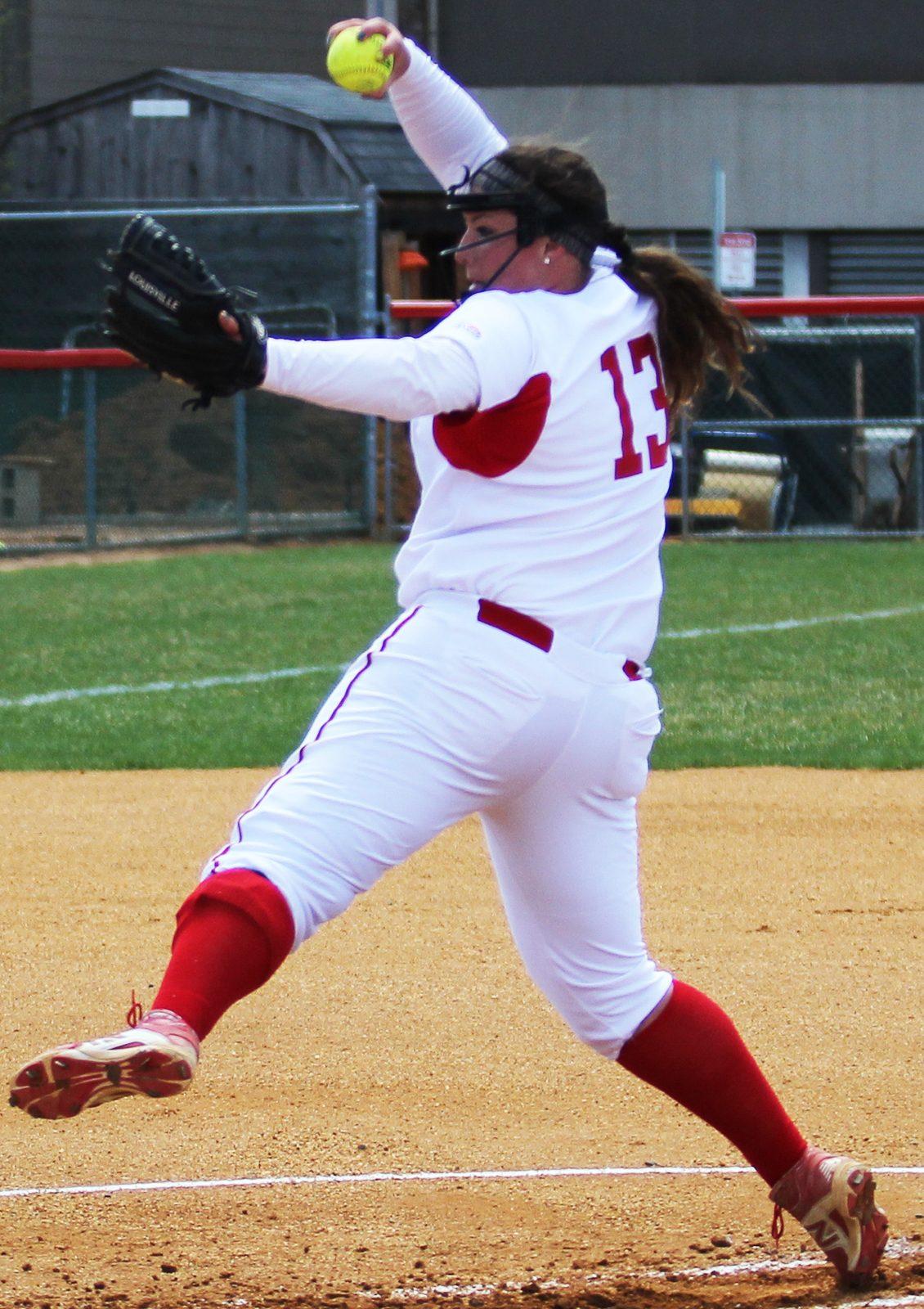 Senior Makinna Akers will most likely take the mound in at least one game this weekend against Army. PHOTO BY ALEXANDRA WIMLEY/ DAILY FREE PRESS STAFF