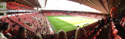 Liverpool fans recently staged a walkout at Anfield. PHOTO COURTESY WIKIMEDIA