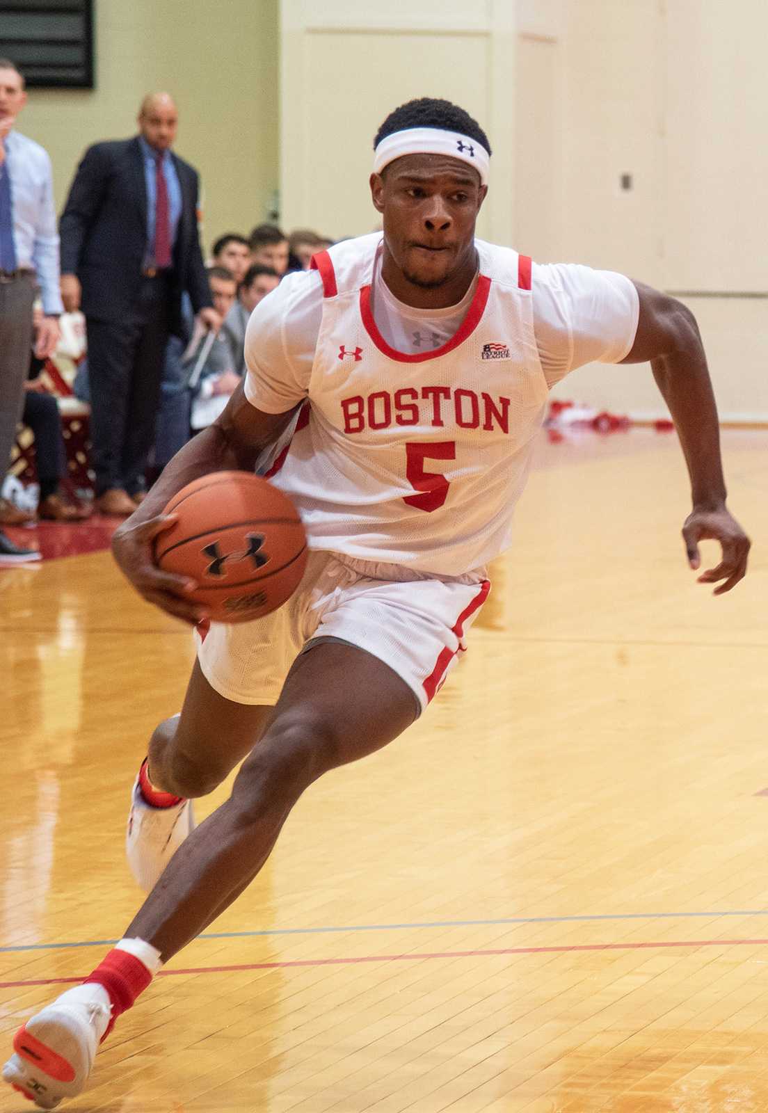 Junior forward Walter Whyte in a game against the College of the Holy Cross Feb. 18, 2020. Whyte was one of Boston University’s leading scorers in the Terriers’ series against Army West Point last weekend. ANRAN XIE/ DFP FILE