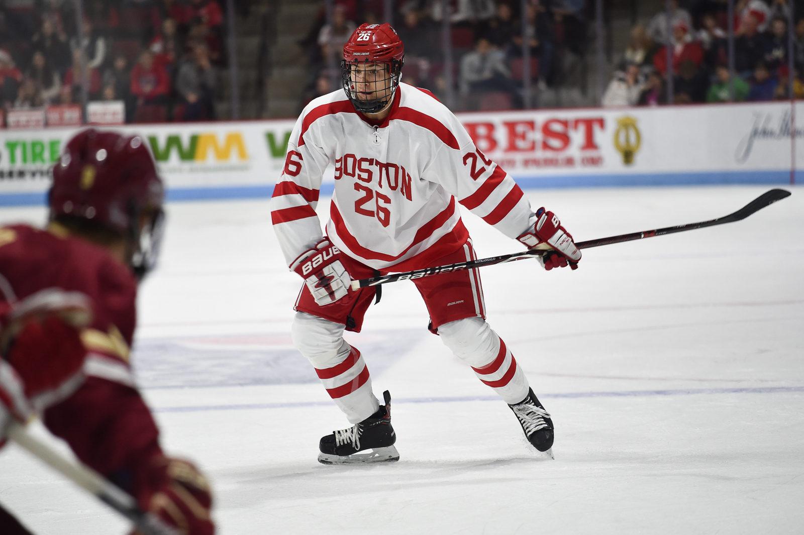 Freshman defenseman Kasper Kotkansalo will represent Finland at the World Juniors Championship. PHOTO BY MADDIE MALHOTRA/ DAILY FREE PRESS STAFF