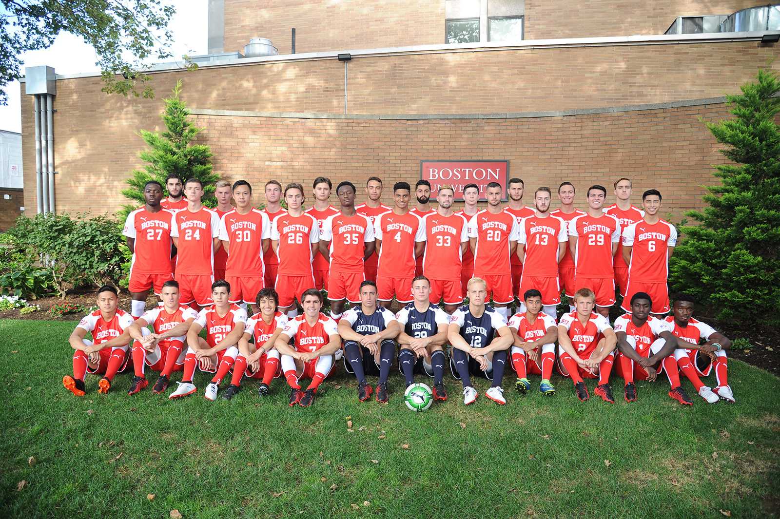 The Boston Univeristy men's soccer team has players from eight states and nine countries. PHOTO COURTESY STEVE BABINEAU