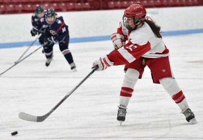 Junior forward Victoria Bach now has one goal and two assists in 2016-17. PHOTO BY MADDIE MALHTORA/ DFP FILE PHOTO 
