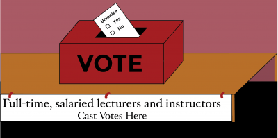 Full-time lecturers and instructors at BU voted to unionize using mail-in ballots sent Tuesday by the National Labor Relations Board. GRAPHIC BY RACHEL CHMIELINKSKI/DAILY FREE PRESS STAFF