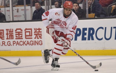 Sophomore Jordan Greenway continued his hot start to the season with three points against the Wolverines on Saturday. PHOTO BY MADDIE MALHOTRA/DAILY FREE PRESS STAFF