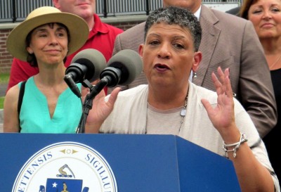 Beverly Scott speaks at a station opening in September. Scott resigned as general manager of the Massachusetts Bay Transportation Authority Wednesday. PHOTO BY WIKIMEDIA COMMONS