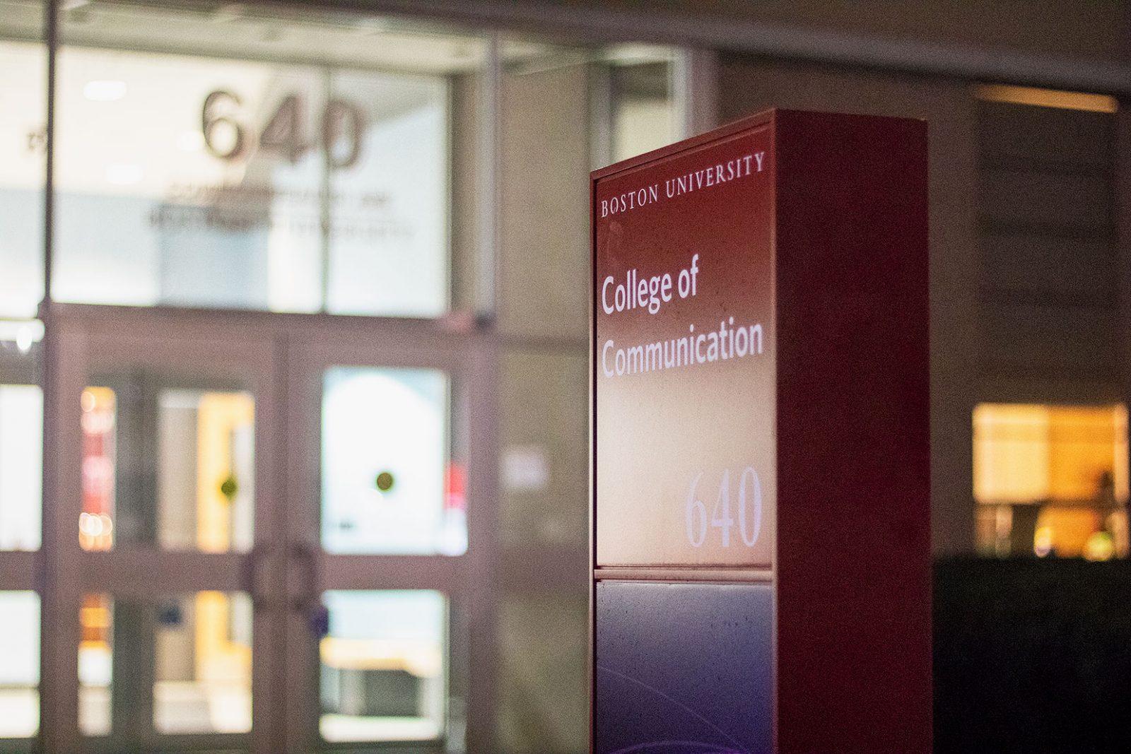 Boston University’s College of Communication, where the COM Diversity, Equity, and Inclusion Committee hosted its first student meeting on Tuesday night. SOFIA KOYAMA/ DAILY FREE PRESS STAFF