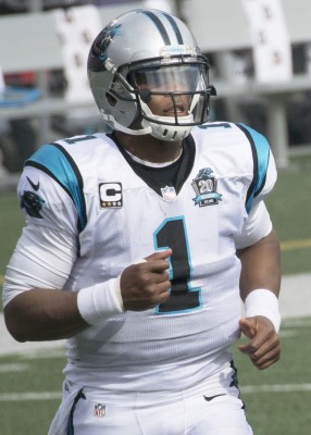 After a 15-1 regular season, Newton faltered in the Super Bowl. PHOTO COURTESY WIKIMEDIA