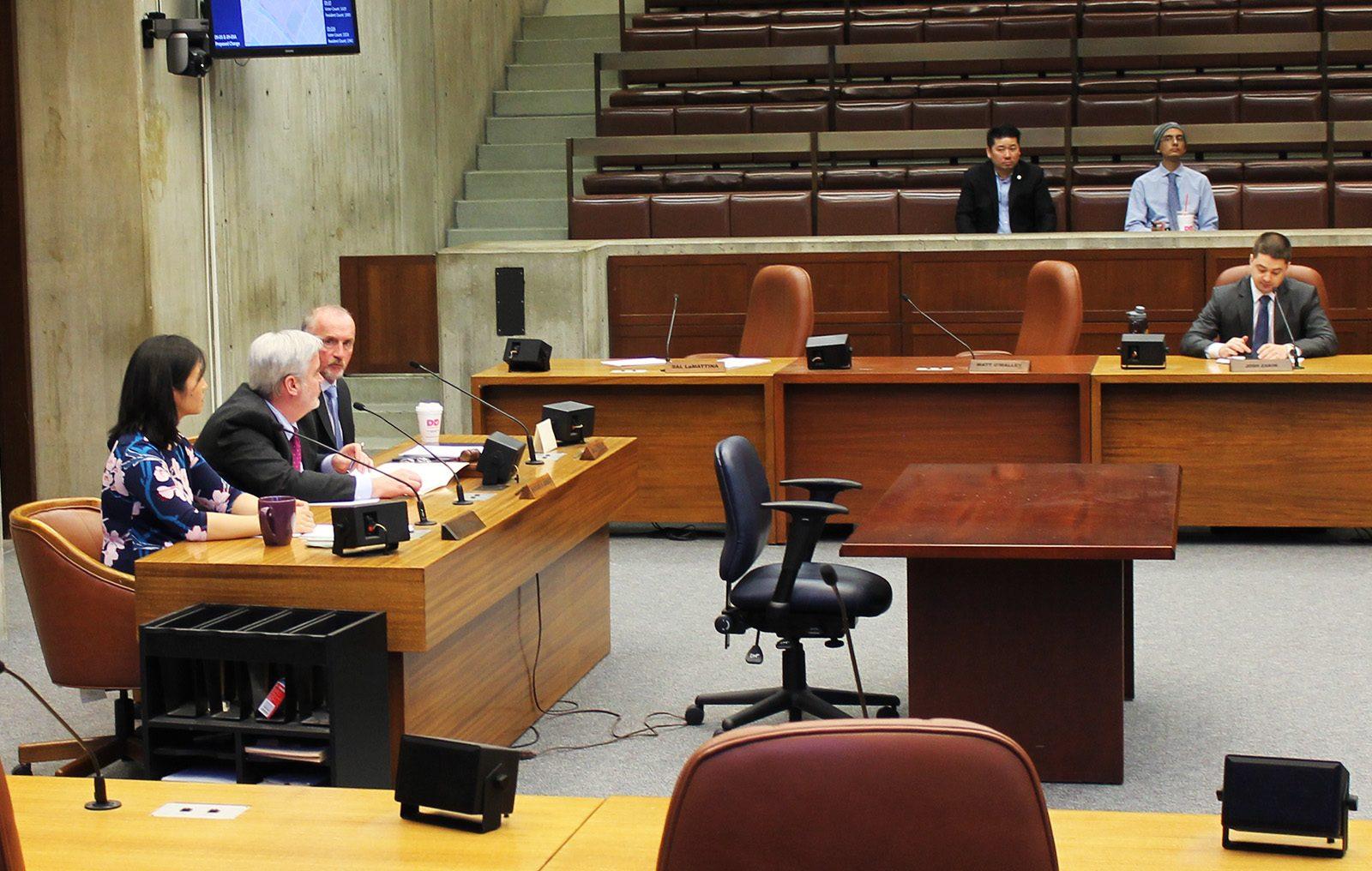 Boston City Council holds a preliminary meeting Thursday afternoon to discuss whether to pass a petition regarding "An Act Relative to Voting Precincts in the City of Boston." PHOTO BY TILL KAESLIN/ DAILY FREE PRESS STAFF