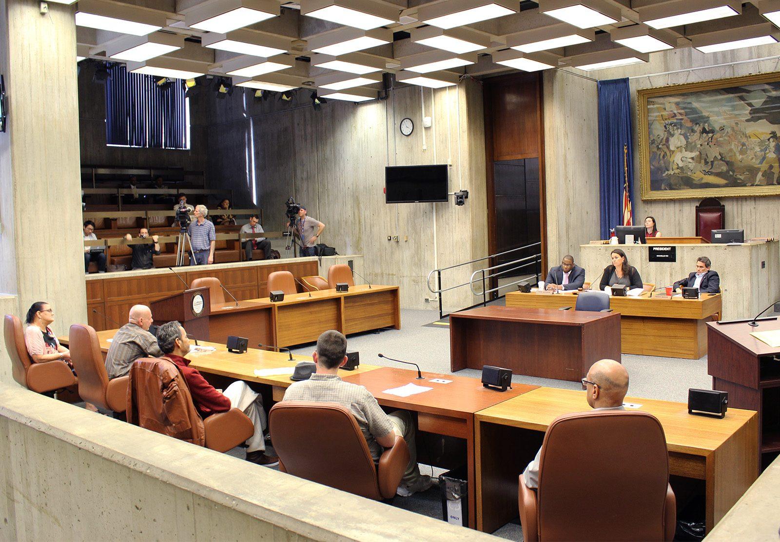 Boston City Council meets Tuesday afternoon at City Hall to discuss service beds for people in recovery at the Southampton Street Shelter. PHOTO BY CHLOE GRINBERG/ DAILY FREE PRESS STAFF