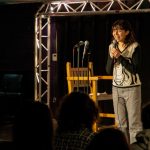 A performer at Boston University Stand-up Club’s Queer & Femme Open Mic on Nov. 30. The event was created to foster an environment for queer people and women underrepresented in comedy