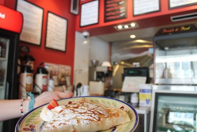 Once a South Campus staple, Crispy Crêpes Café returned to campus Monday at its new location on Commonwealth Avenue. PHOTO BY MADI GOLDMAN/DAILY FREE PRESS STAFF