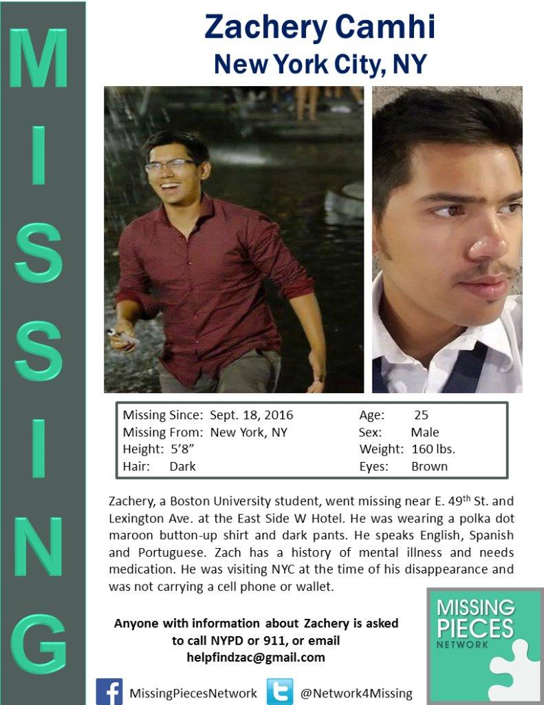 CFA grad student missing in New York City