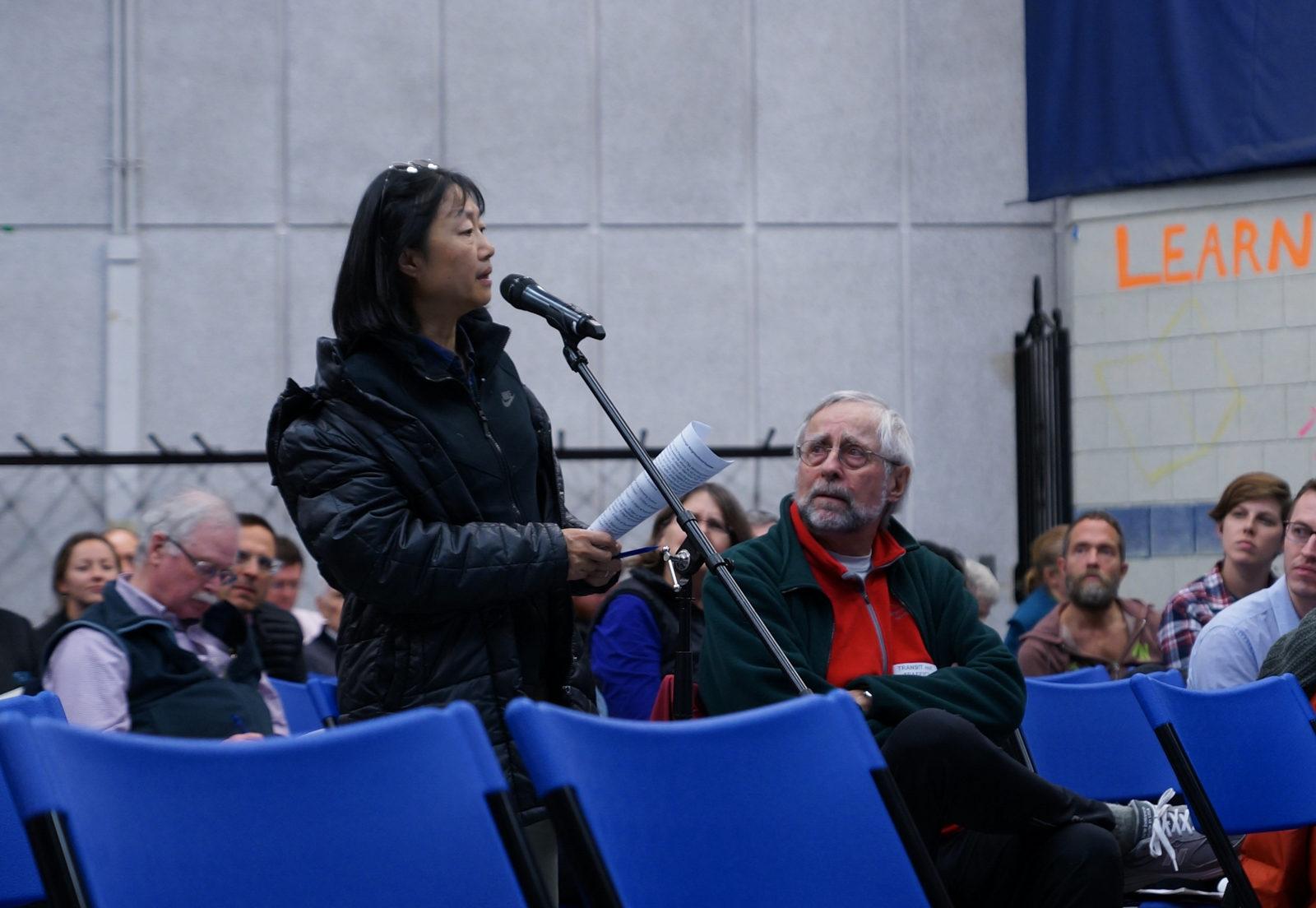 Allston Brighton Community Development Corporation hosts a public meeting Tuesday night on the Massachusetts turnpike at the Jackson Mann Community School and Council Inc. in Allston. PHOTO BY SYDNEY MAES/ DAILY FREE PRESS STAFF