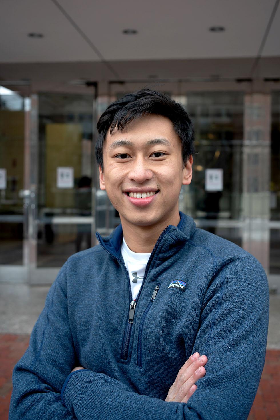 Kevin Tang, a senior in Boston University Questrom School of Business, and CEO of Cleana. Cleana was co-founded by Tang and junior Andy Chang to address public bathroom concerns through an innovative product, the self-lifting toilet seat. DAVID YEUNG/DFP STAFF