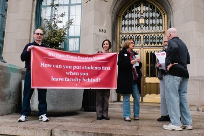 A contract agreement was reached for BU adjunct faculty Thursday after the final series of negotiation sessions concluded Wednesday afternoon. PHOTO BY BRIAN SONG/DAILY FREE PRESS STAFF