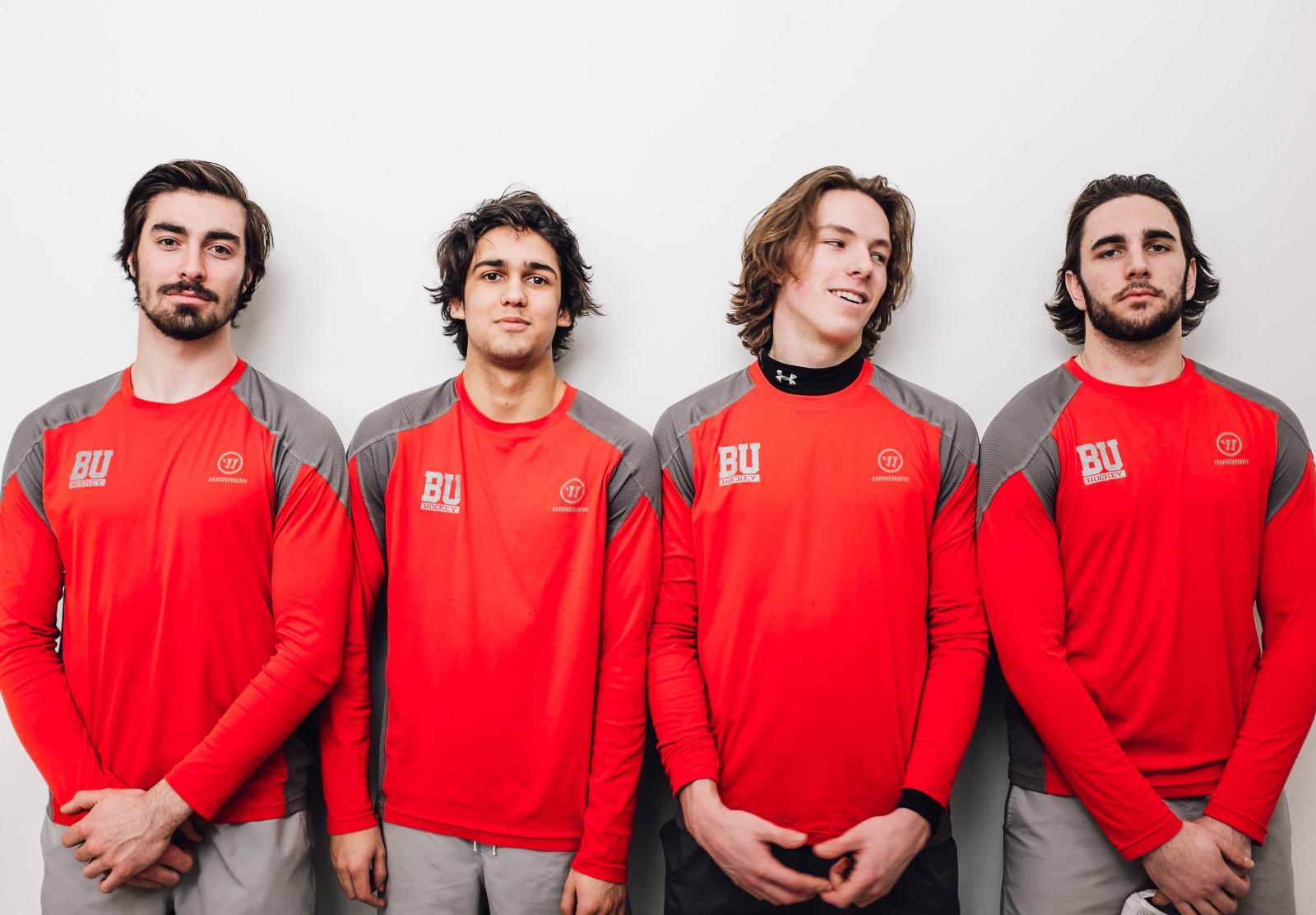 From left to right: Brandon Hickey, Brandon Fortunato, Brien Diffley and John MacLeod. PHOTO BY CLINTON NGUYEN/DAILY FREE PRESS STAFF 