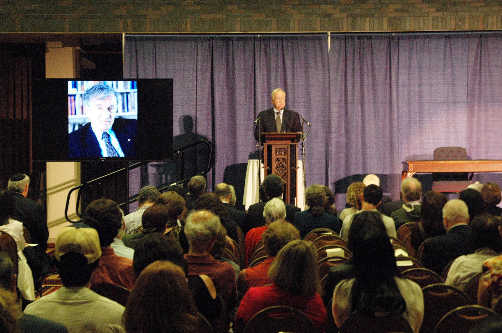 As part of Boston University’s Alumni Weekend, the Elie Wiesel Center for Jewish Studies hosts “In Memory of Elie Wiesel: A Day of Learning & Celebration,” Sunday, featuring talks from President Robert Brown and Elie Wiesel’s son, Elisha. PHOTO BY ALEX MASSET/ DAILY FREE PRESS STAFF