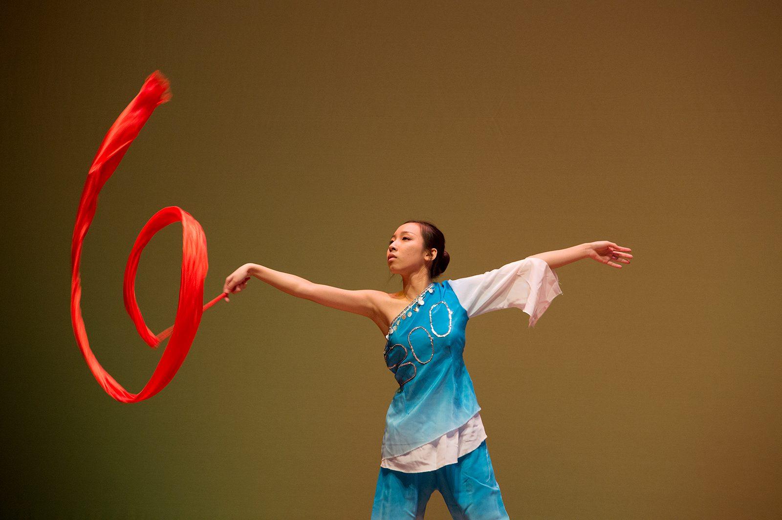 A dancer form Verge performs at Montage, an dance showcase hosted by the BU Ballroom Club, in October 2017. PHOTO BY VIGUNTHAAN THARMARAJAH/ DAILY FREE PRESS STAFF
