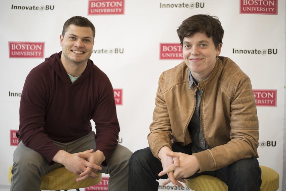 Jacob Dansey and Caleb McDermott helped to create the app “Involved” while studying at BU. Involved was named StartHub's "Startup to Watch for March 2018." PHOTO BY MAISIE MANSFIELD-GREENWALD/DAILY FREE PRESS STAFF
