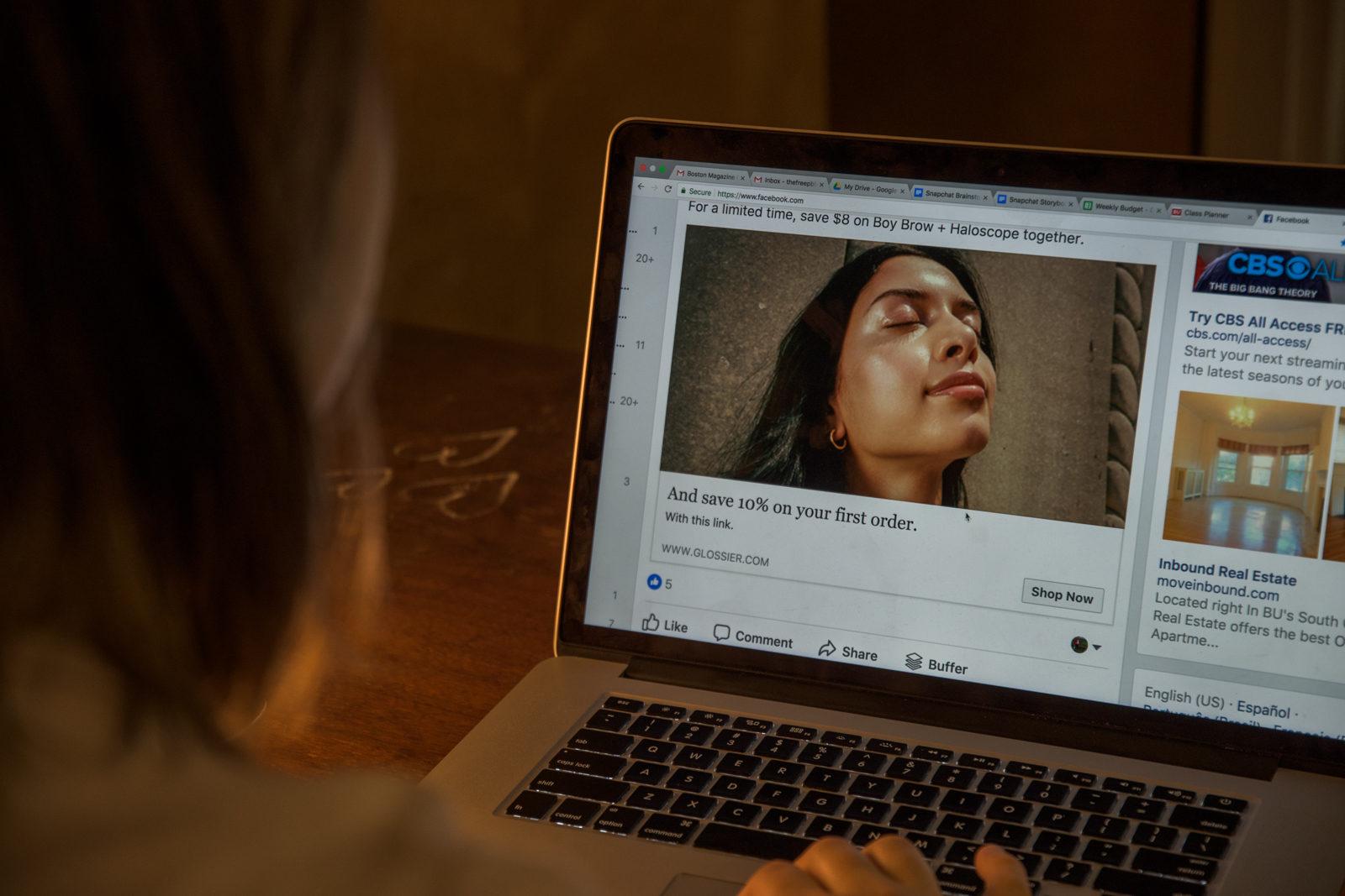 Facebook is one of the top profiteers of new digital advertising. PHOTO BY CHLOE GRINBERG/ DAILY FREE PRESS STAFF