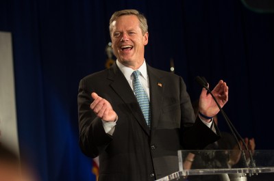With almost $4 million in campaign funds, Massachusetts Gov. Charlie Baker might be running for re-election in 2018. PHOTO BY MIKE DESOCIO/ DFP FILE PHOTO 