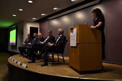 A panel of scientists, clinicians and executives discuss stem cell-derived therapies for diabetic patients during the HUBweek: A Quantum Leap in Diabetes Treatment discussion. PHOTO BY CHLOE GRINBERG/ DAILY FREE PRESS CONTRIBUTOR 