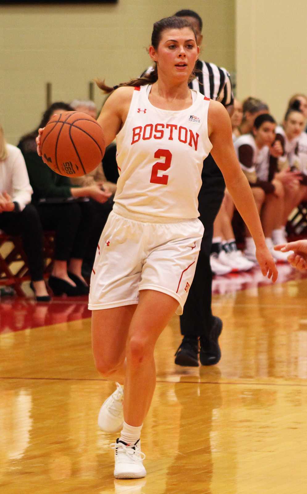 Junior guard Katie Nelson, shown in the Feb. 26 game against LeHigh University, scored 16 points and helped lead the Terriers to their best-ever Patriot League regular season record in Wednesday’s 62-56 win over Army. HANNAH YOSHINAGA/ DFP FILE